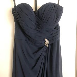 Navy Bill Levkoff Bridesmaid Dress
